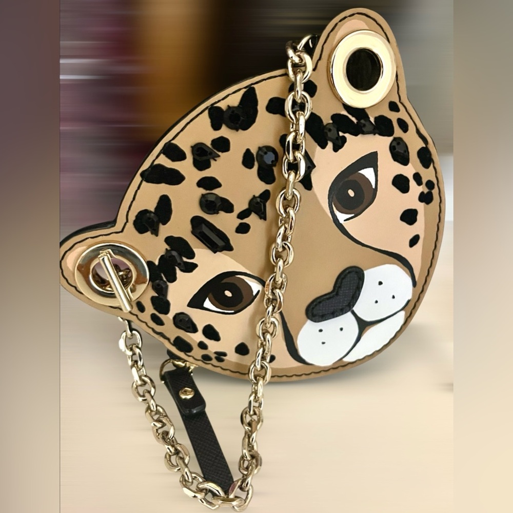 Kate Spade Cheetah Face Key & Card Holder - Brown and Black - Picture 10 of 14